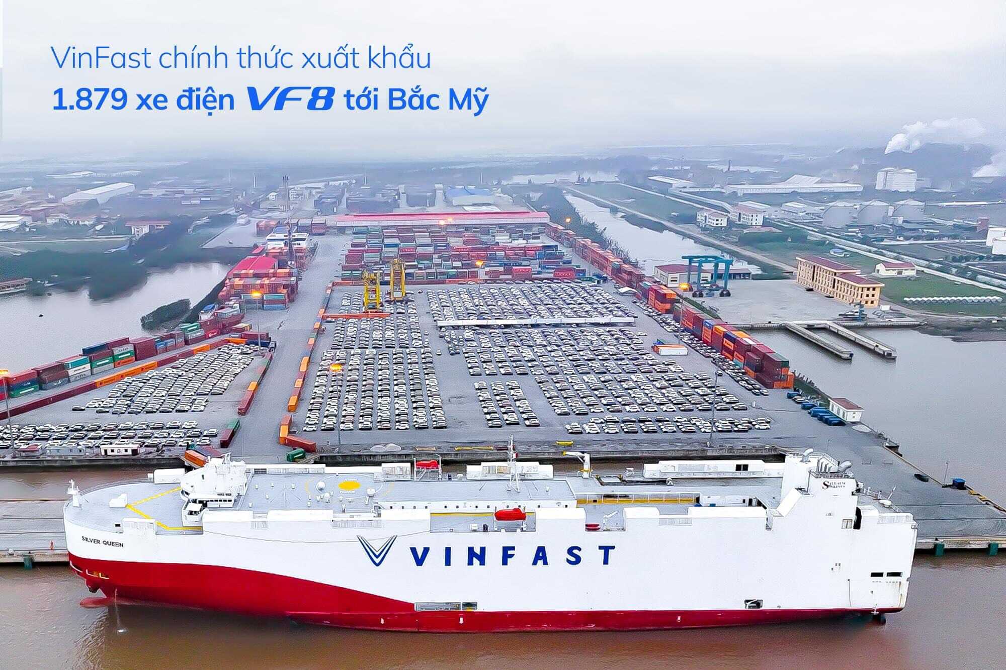 Hình ảnh lễ xuất khẩu 1879 xe VinFast VF8 2023 tới Bắc Mỹ