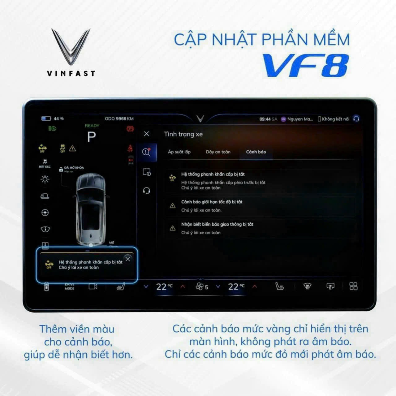 Phần mềm VinFast VF8 2023 phiên bản cập nhật mới nhất